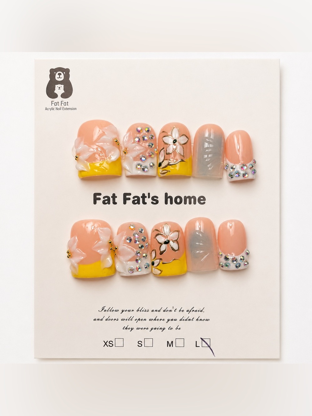 NEW Daisy Yellow French Tip Press On Nails |Baby Ducks | Handmade | Large
